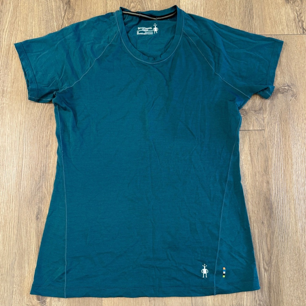 Smartwool Merino 150 Base Layer Tee Womens Medium Teal Blue Short Sleeve Shirt